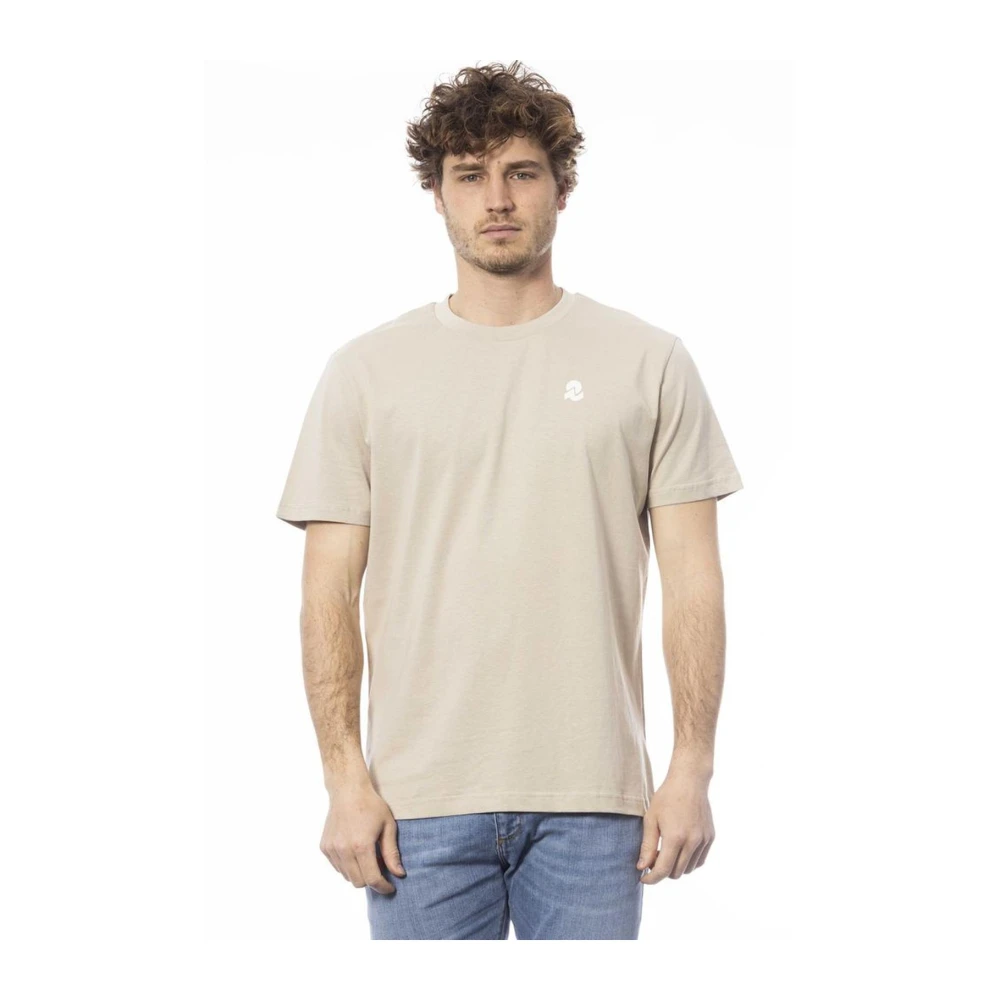 Invicta Men's Beige Cotton Logo Print Crew Neck Tee