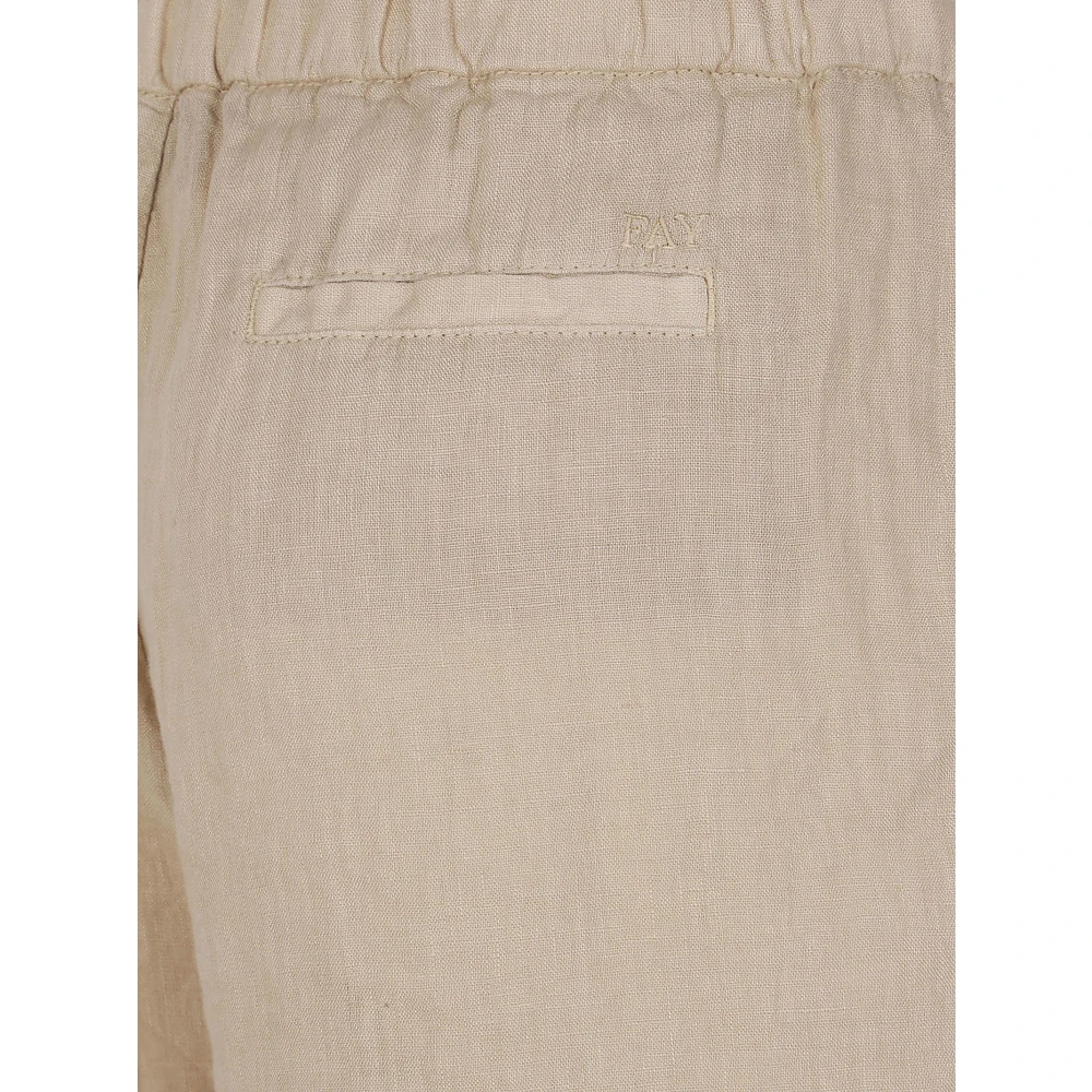 Fay Linnen Beige Broek Made in Italy Beige Dames