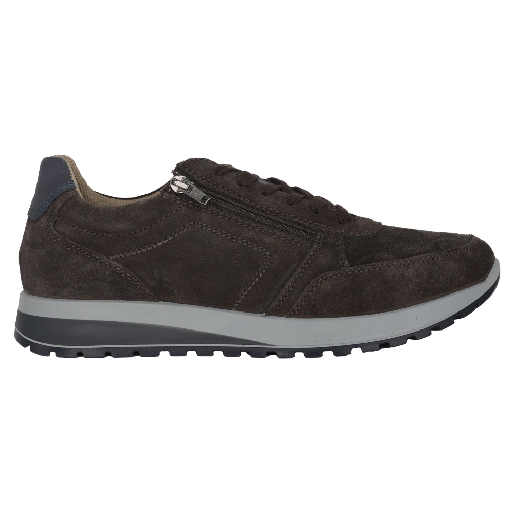 ara Wijde pasvorm veter-zip sneaker – Heren Schoenen Bruin