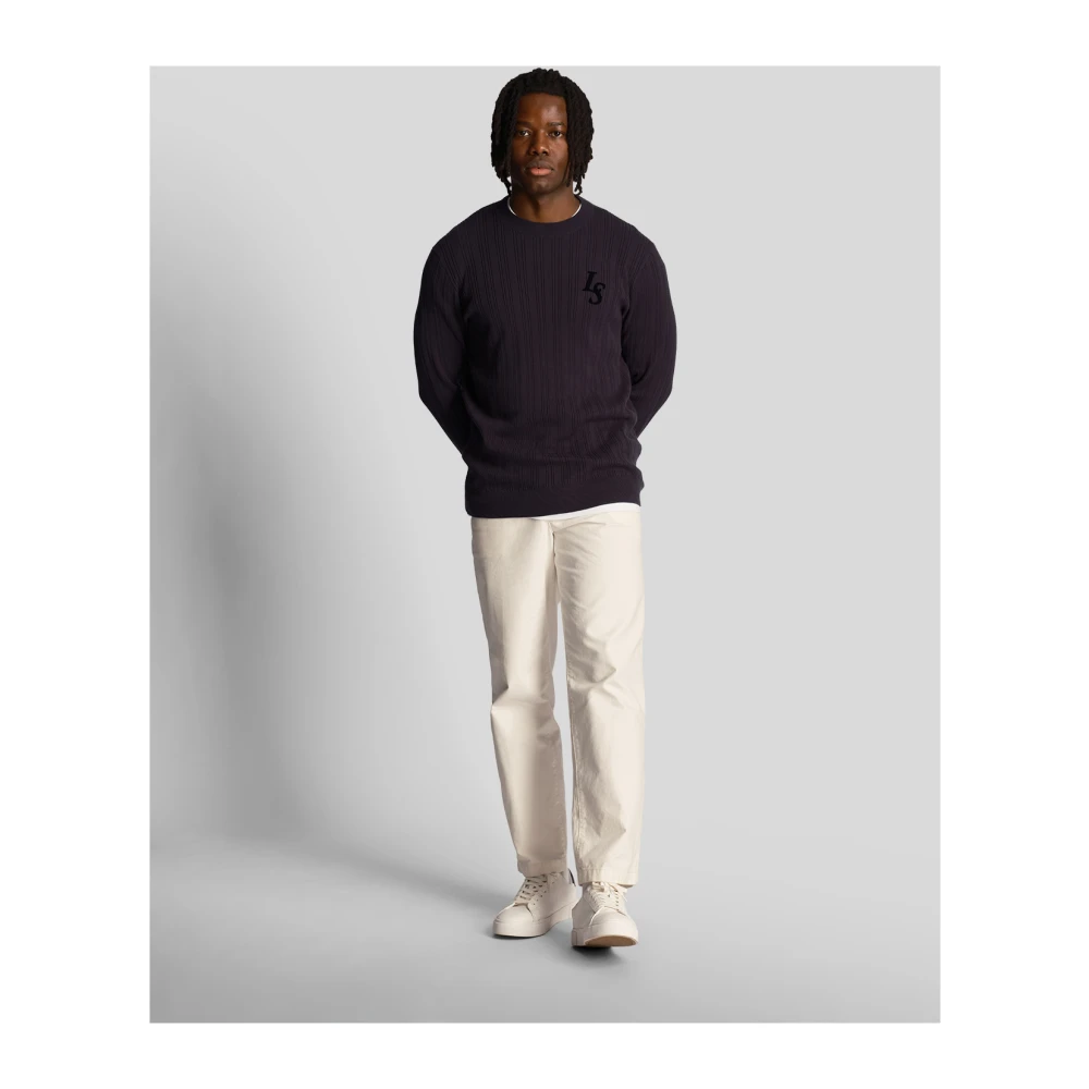 Lyle & Scott Club Emblem Crew Neck Jumper Blue Heren