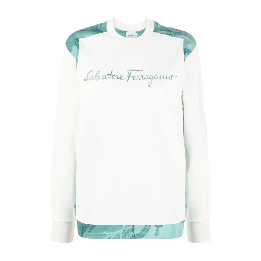 Salvatore Ferragamo Witte Casual Sweatshirt White Dames
