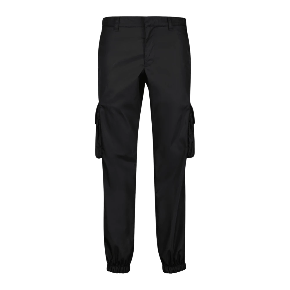 Prada Cargo Re-Nylon Broek Zwart Black Heren