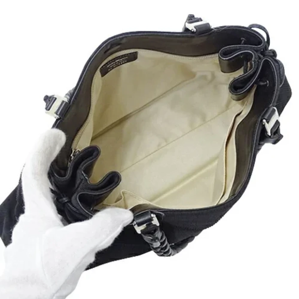 Salvatore Ferragamo Pre-owned Canvas handbags Black Dames