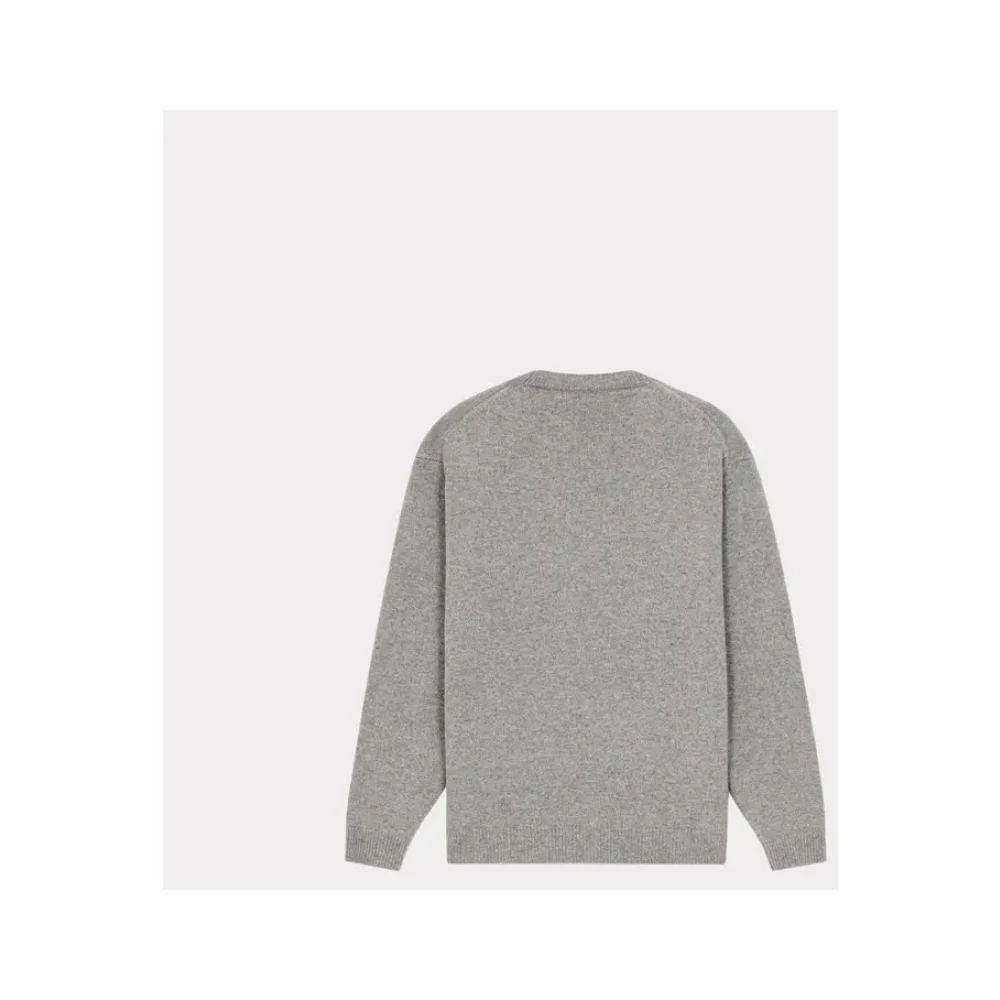 Kenzo Grijze Boke Flower Crest Sweater Gray Heren