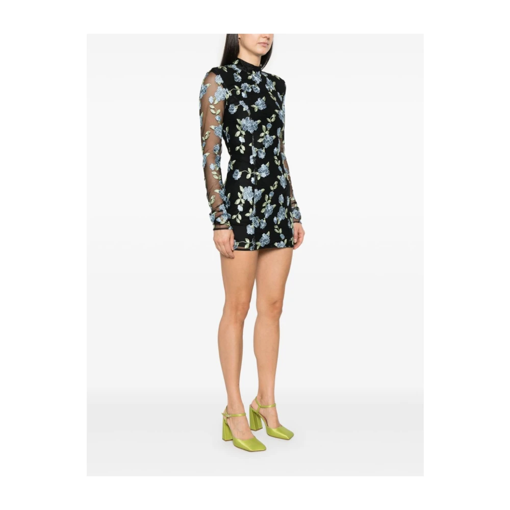 Rotate Birger Christensen Zwarte Jurk met Uitlopende Manchetten Black Dames