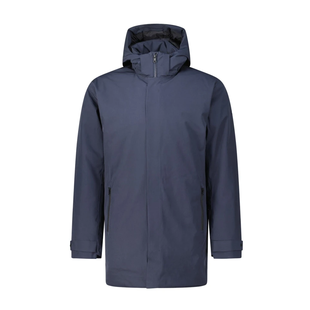 Scandinavian Edition Waterdichte Parka met Hoge Kraag en Capuchon Blue Heren