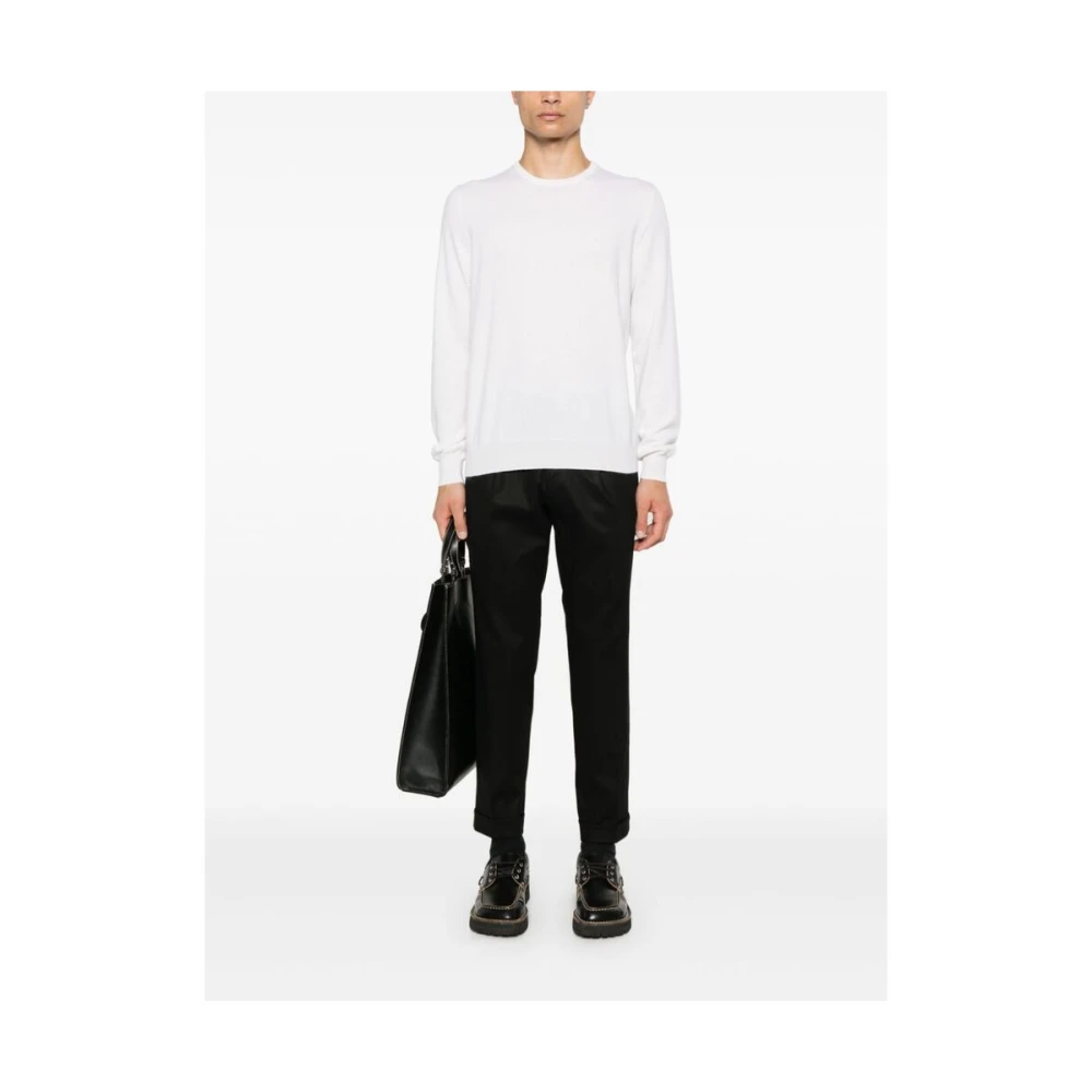 La Fileria Witte Cashmere Crew Neck Sweater White Heren