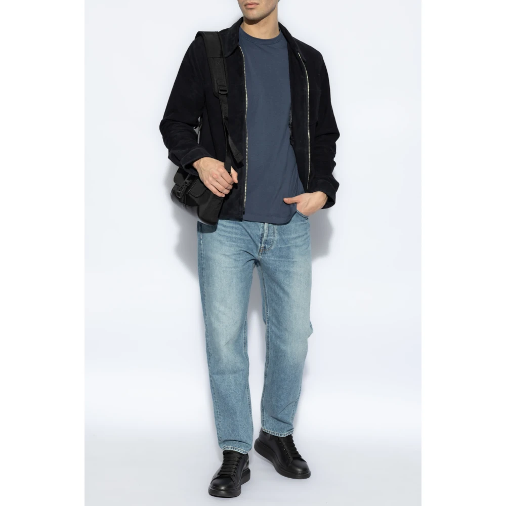 Officine Générale T-shirt met ronde hals Blue Heren