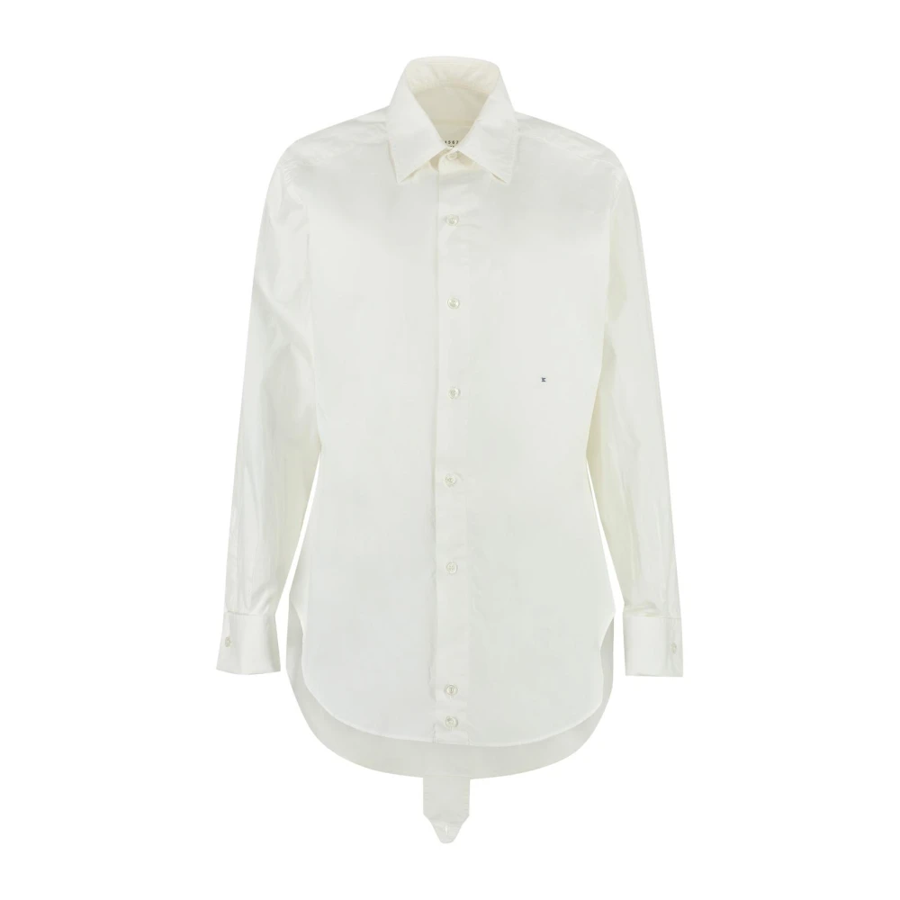 Maison Margiela Donna Bianco Oversized Poplin Shirt