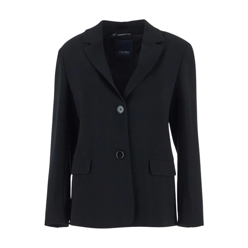 Max Mara Elegante Undici Jacket in triacetaatstof Black Dames