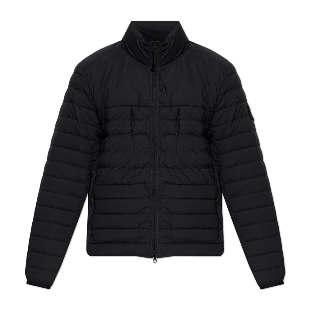 Stone Island Black Puffer Jacket With A Stand-Up Collar - Male - Down Jackets - Xl - Jackets