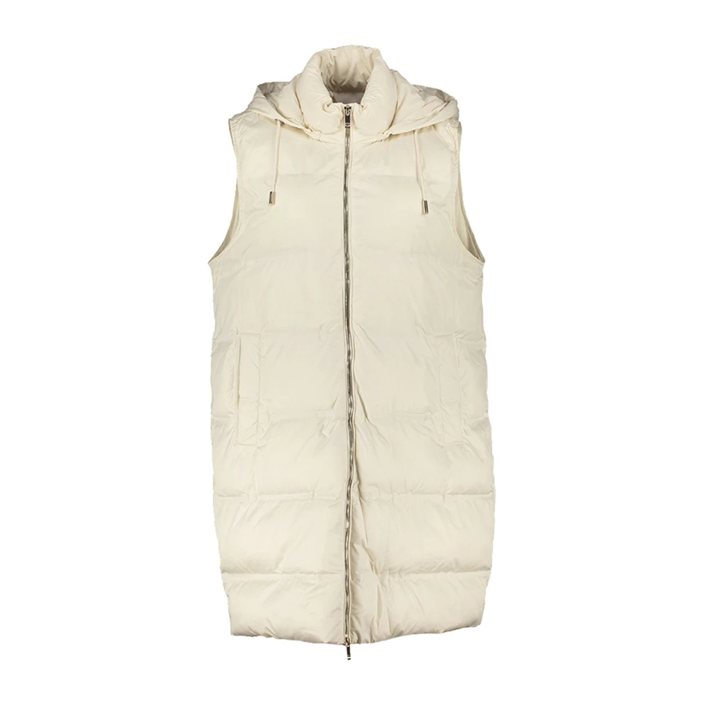 Kocca Lang gewatteerd vest met rits en capuchon Beige Dames