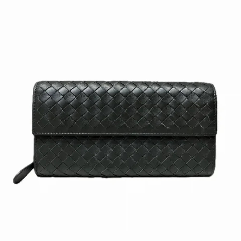 Bottega Veneta Vintage Pre-owned Leather wallets Black Dames