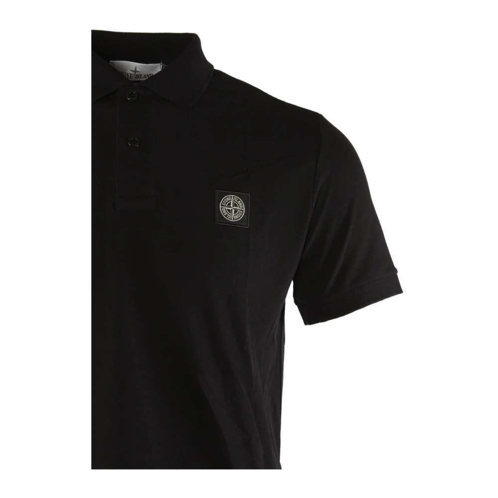 Stone Island Slim Fit Zwarte Polo Shirt Black Heren