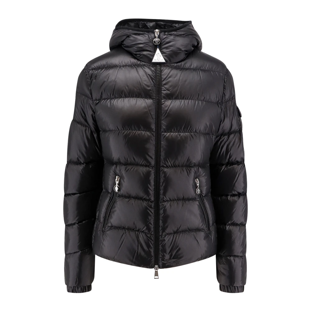 Moncler Gewatteerde jas met capuchon en rits Black Dames