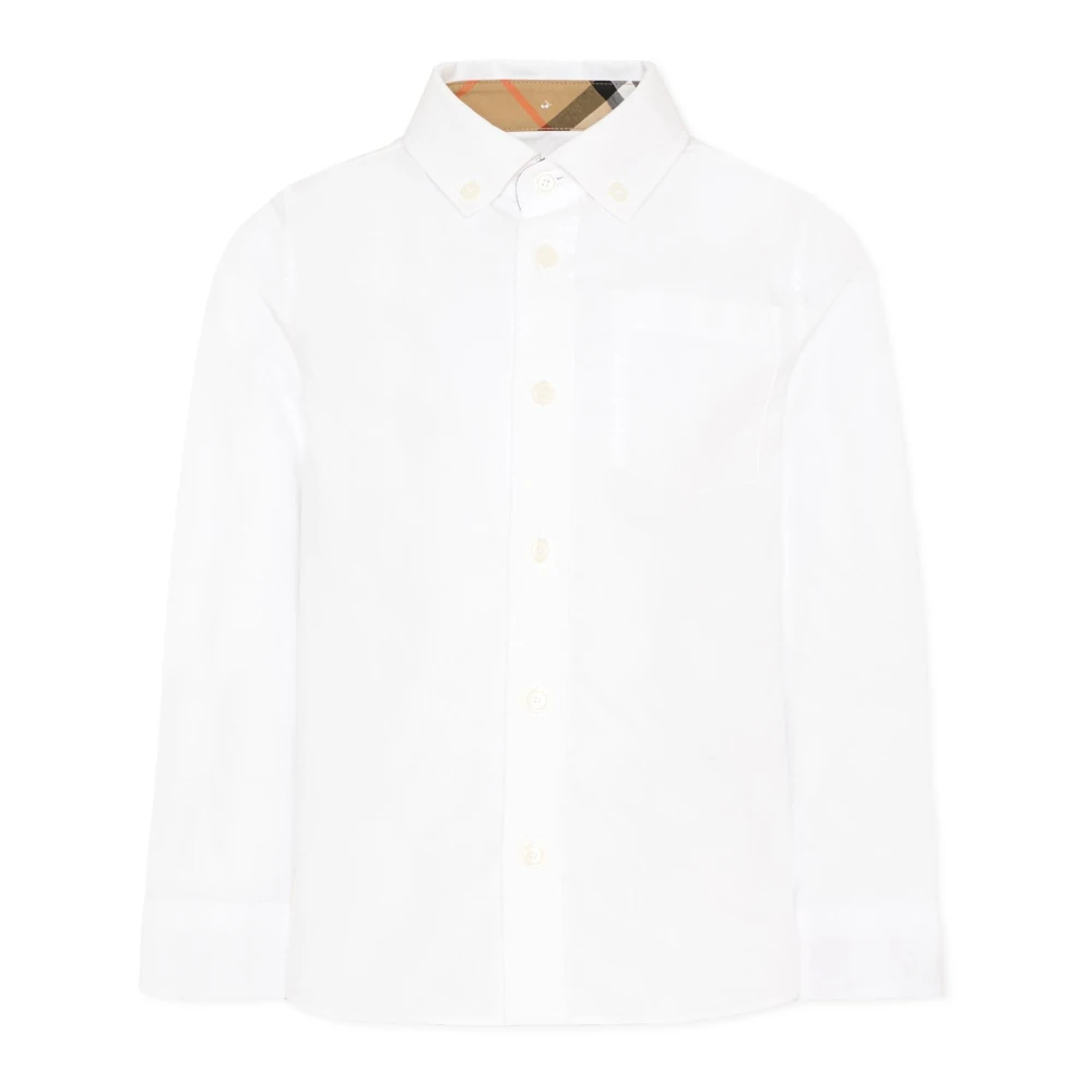 Burberry Boys White Kids Shirts, 8 Y, Long Sleeves Shirt