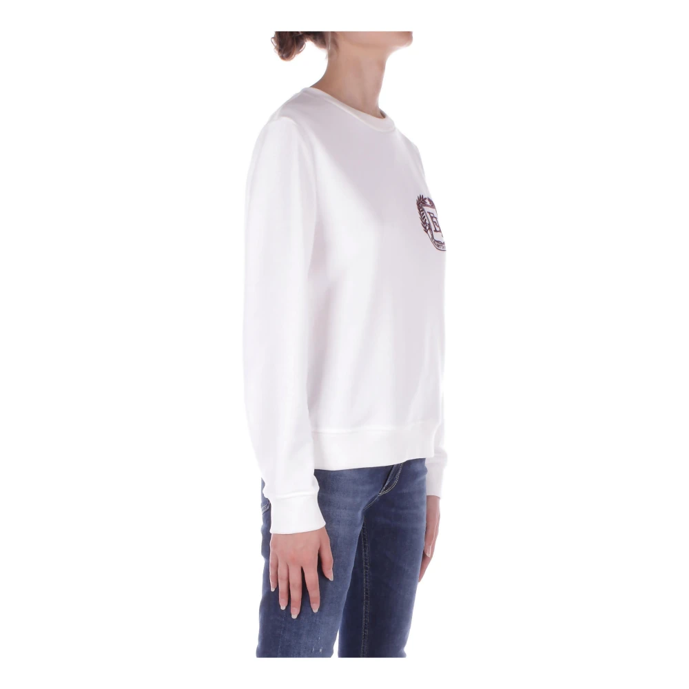 Elisabetta Franchi Ivoor Sweater met Front Logo Beige Dames