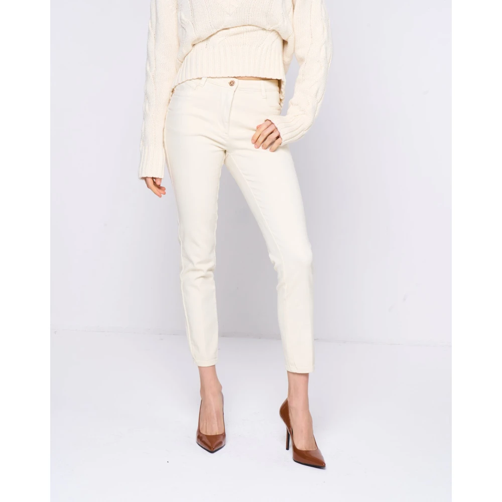 Silvian Heach Slim Fit Jeans met Medium Taille White Dames