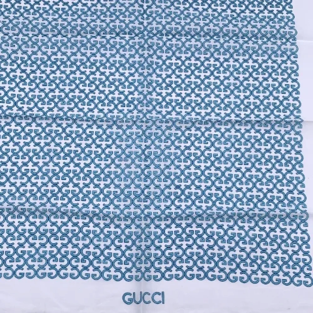 Gucci Vintage Pre-owned Cotton scarves Blue Dames