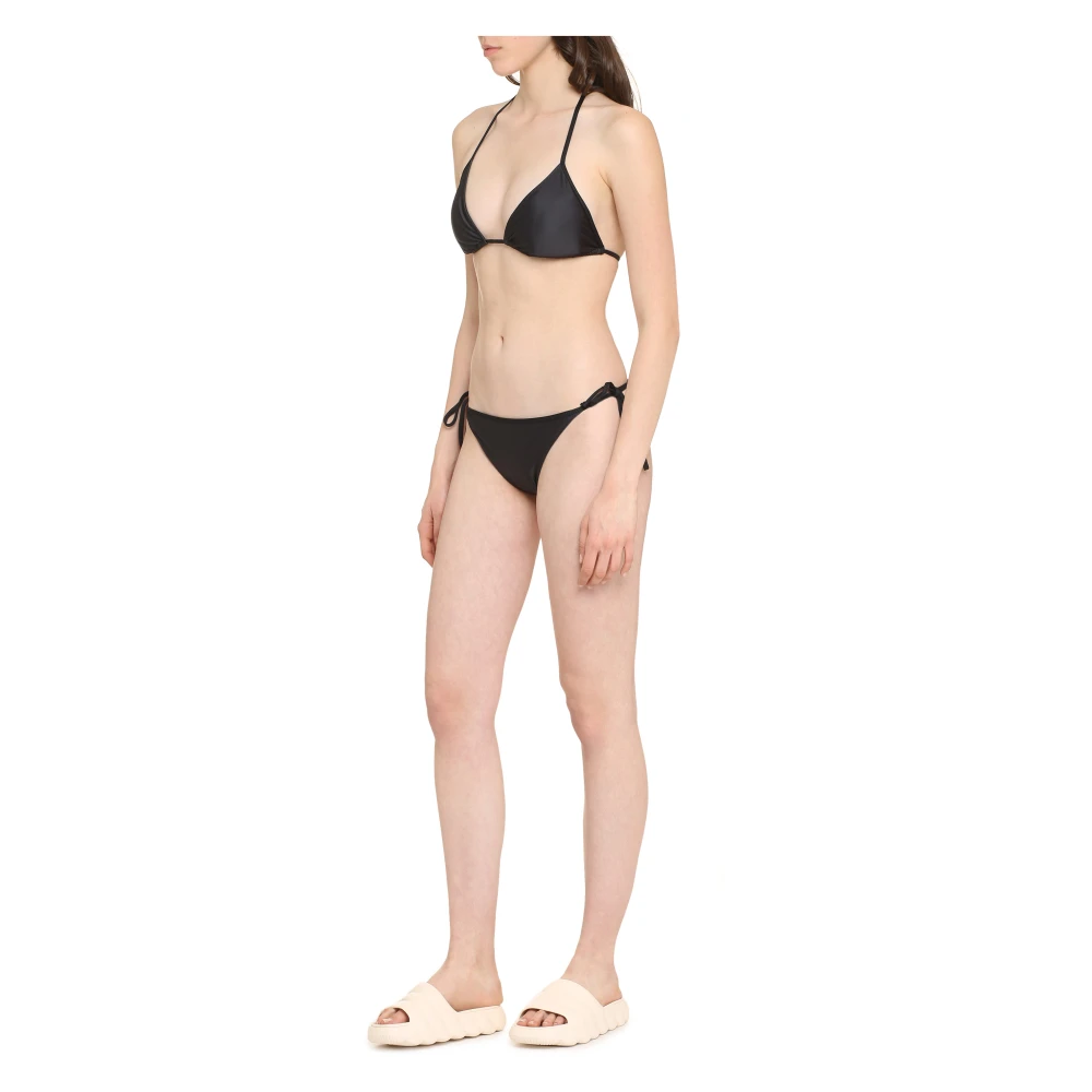 Ganni Contrasterende Print Strik Bikini Black Dames