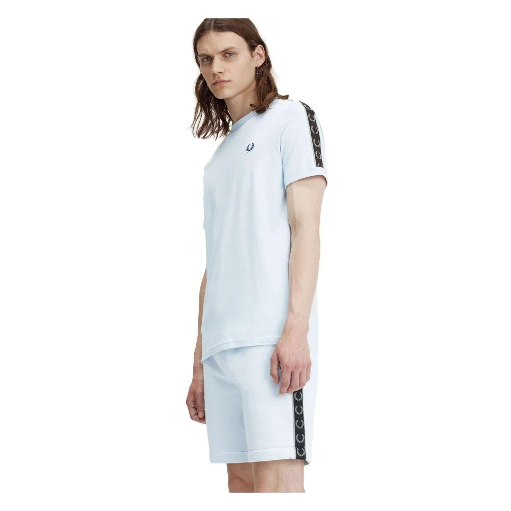 Fred Perry Blauw Contrast Tape Ringer Shirt Blue Heren