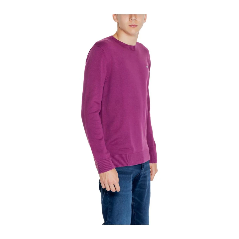 Tommy Jeans Katoenen Trui Herfst Winter Collectie Purple Heren