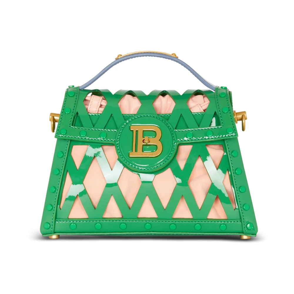 Balmain B-Buzz Dynasty tas in lakleer met een open grid motief Multicolor Dames