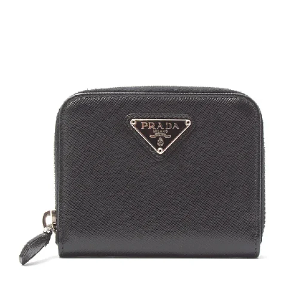 Prada Vintage Pre-owned Leather wallets Black Dames