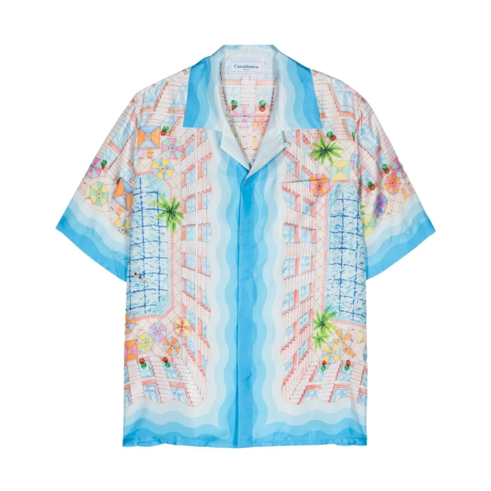 Casablanca Zijden shirt met zwembadprint Multicolor Heren