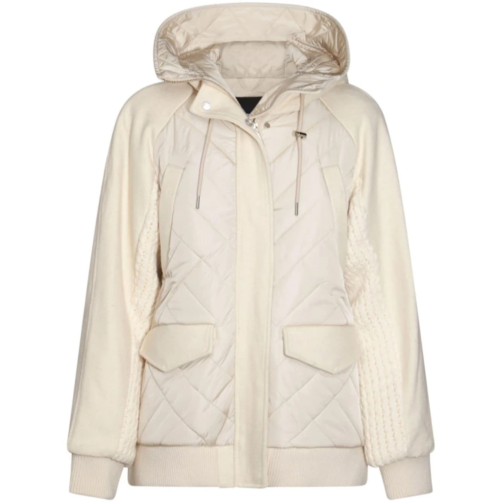 Add Beige Wollen Blend Hooded Jas Beige Dames