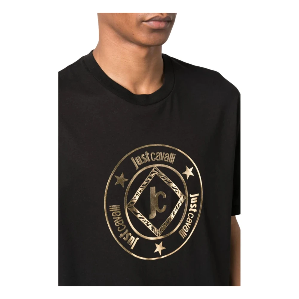 Just Cavalli Zwarte T-shirt en Polo Collectie Black Heren