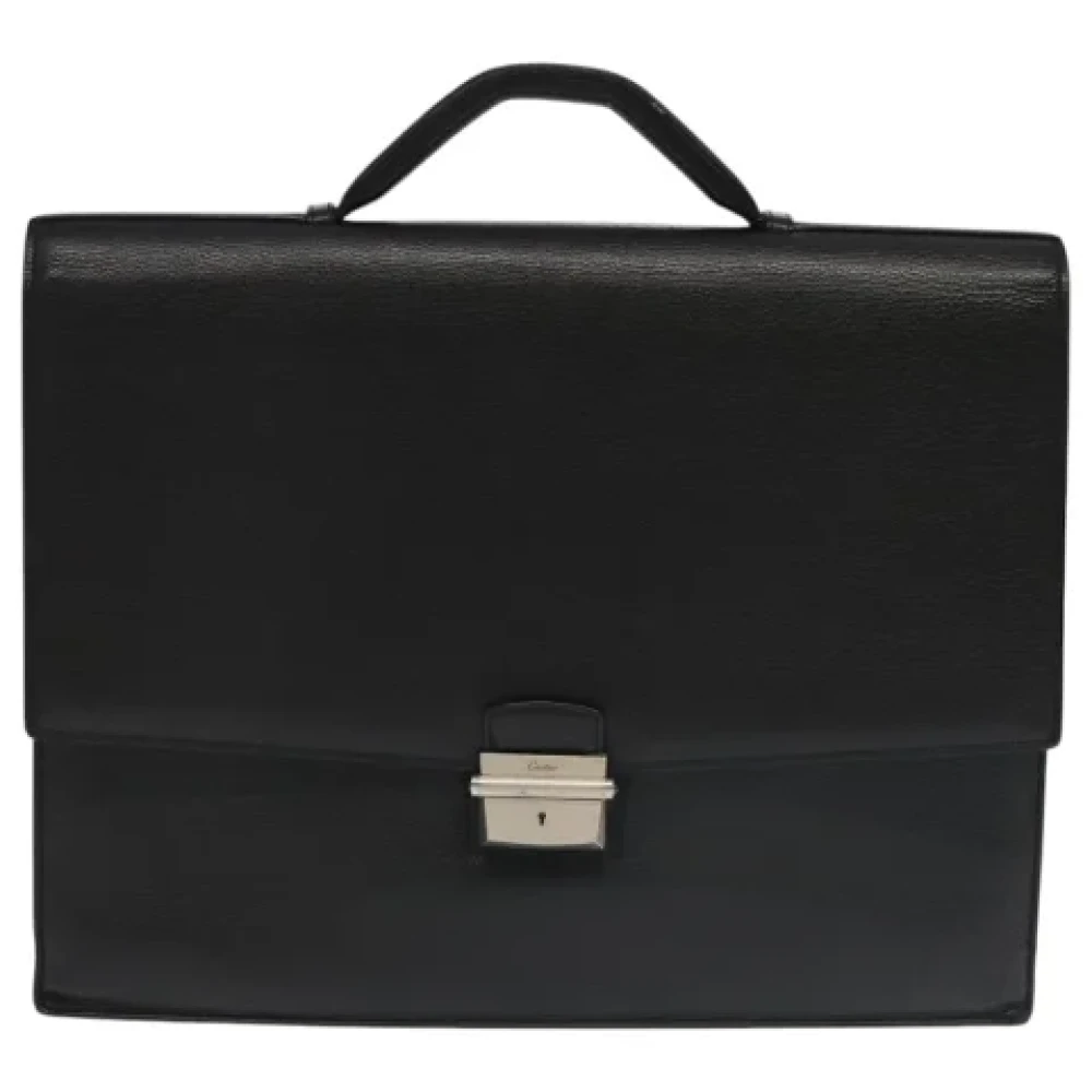 Cartier Vintage Pre-owned Leather handbags Black Dames