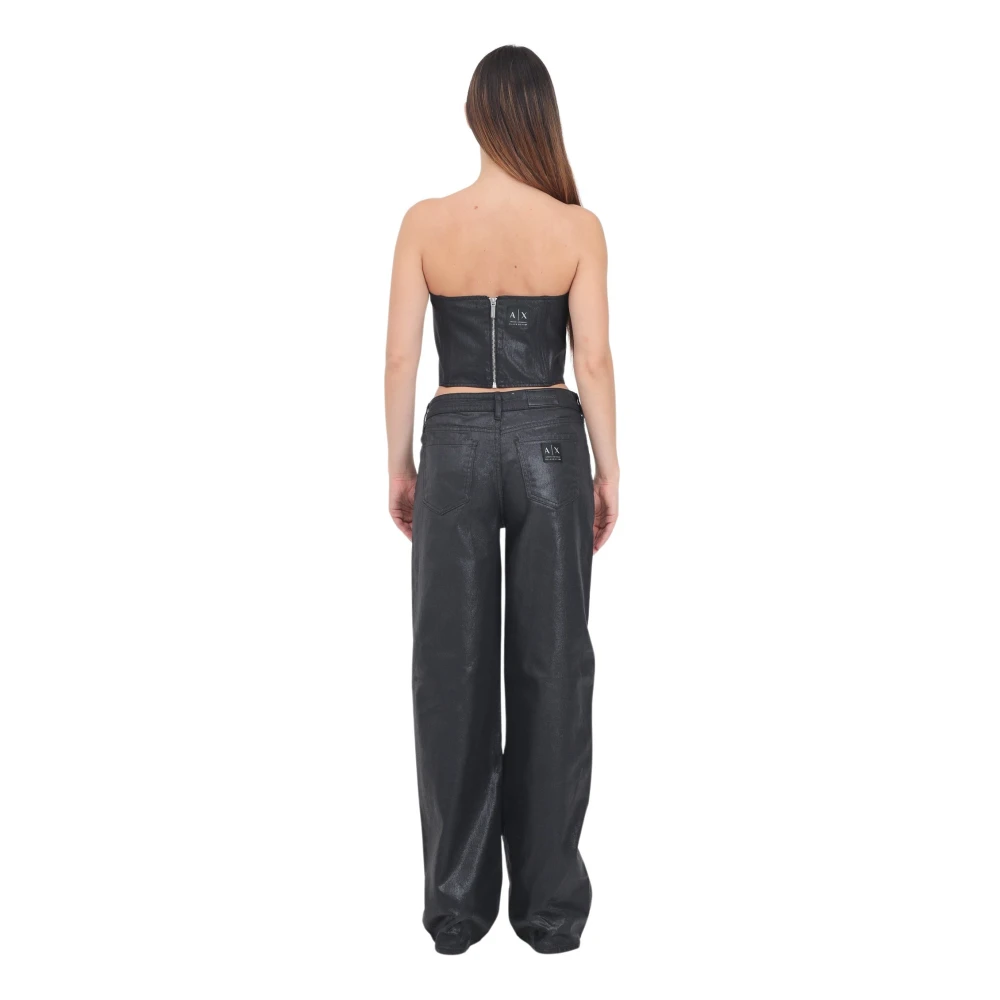 Armani Exchange Wijde Jeans Black Dames