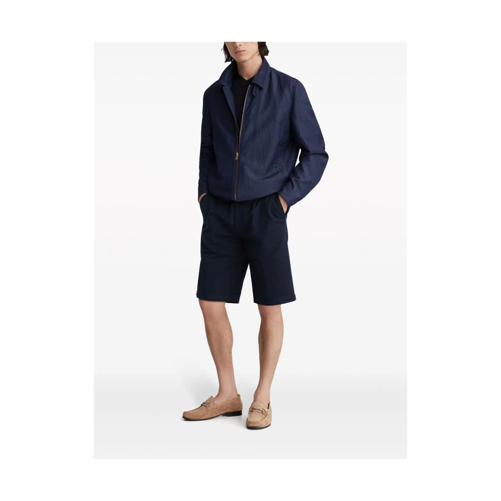 BRUNELLO CUCINELLI Zwarte Katoenen V-Hals T-Shirt Blue Heren
