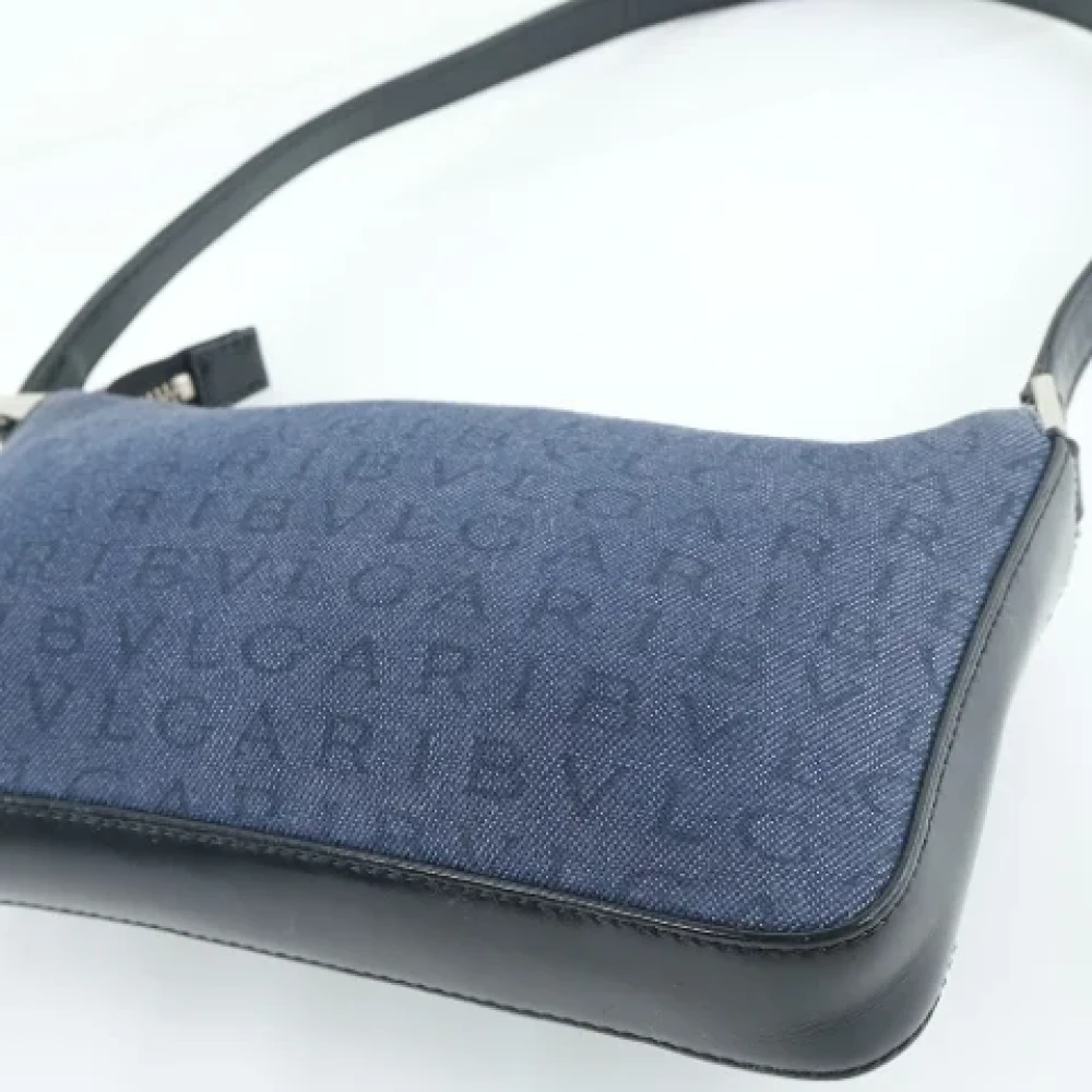 Bvlgari Vintage Pre-owned Canvas shoulder-bags Blue Dames