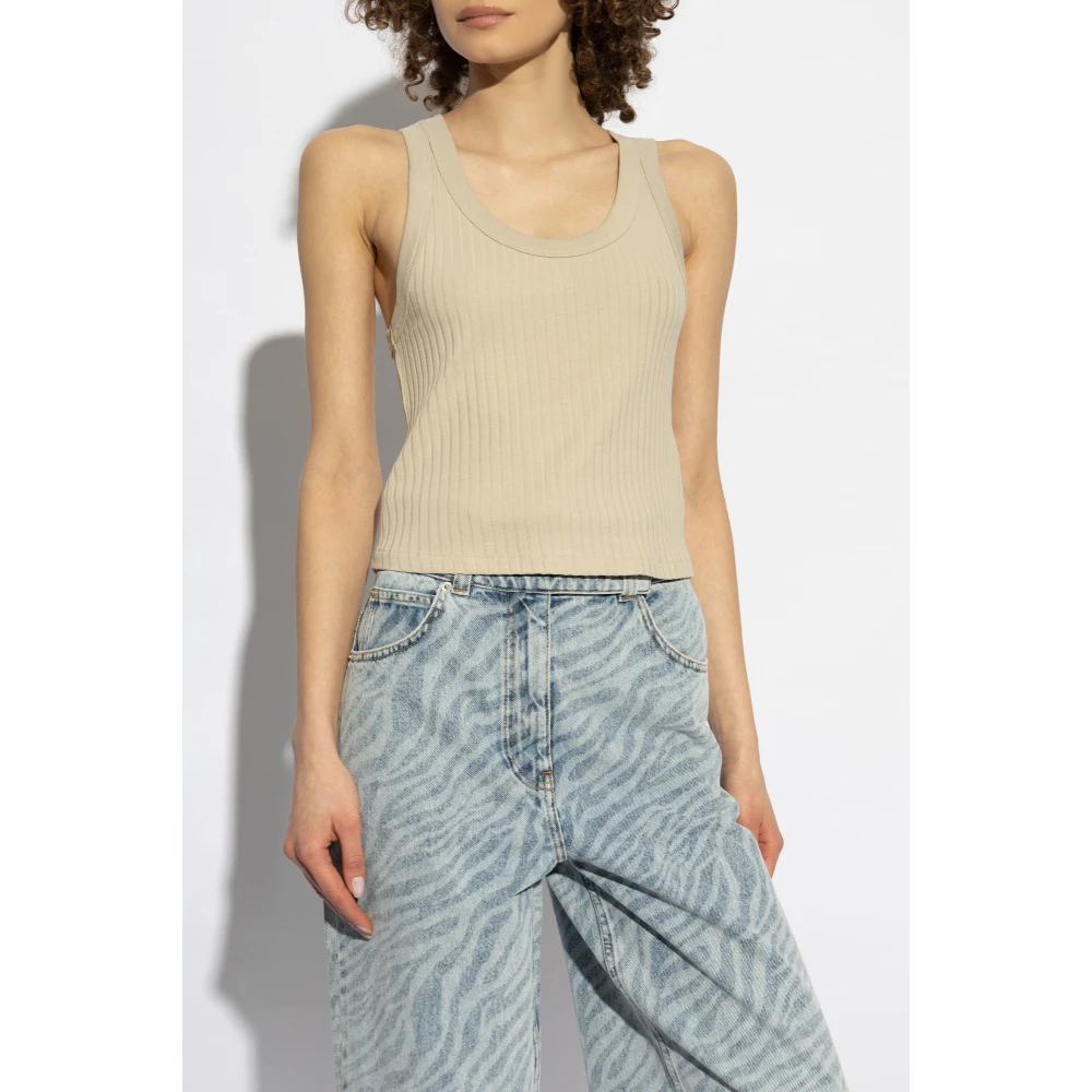 IRO Geribbelde top Emma Beige Dames
