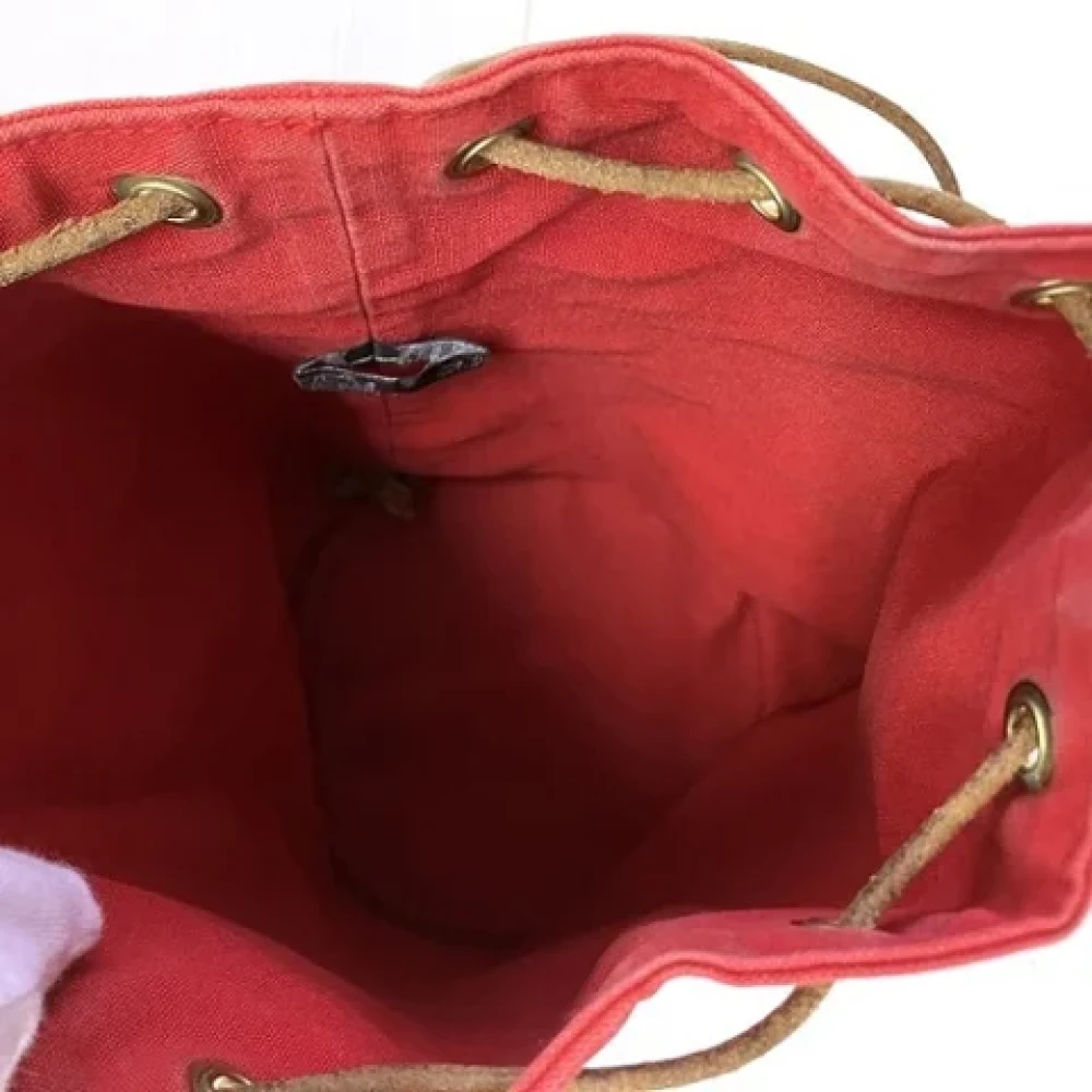 Hermès Vintage Pre-owned Canvas shoulder-bags Red Dames