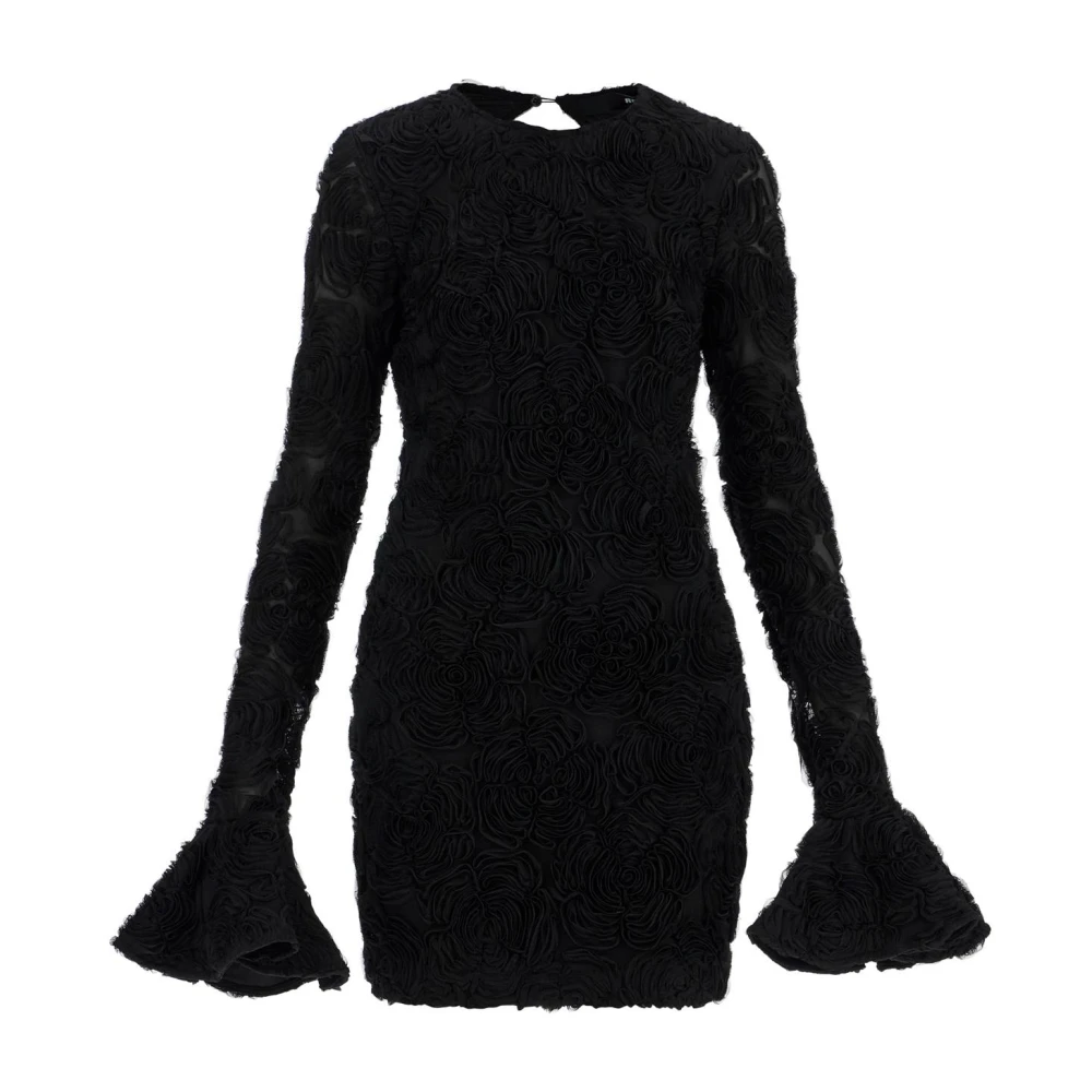 Rotate Birger Christensen Black Short Dresses, Female, Xs, Floral Mini Dress