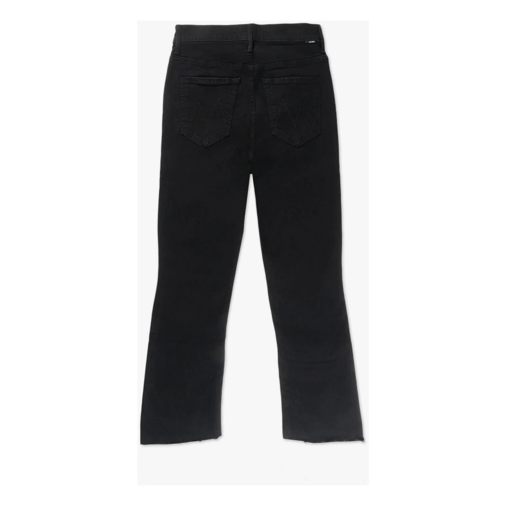 Mother Zwarte Step Fray Denim Broek Black Dames