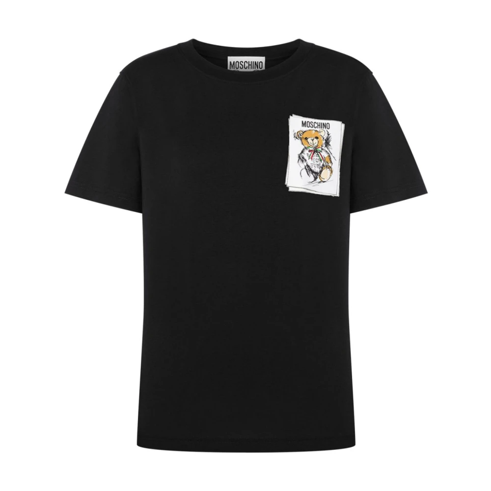 Moschino Teddy Bear Print T-shirts en Polos Black Dames