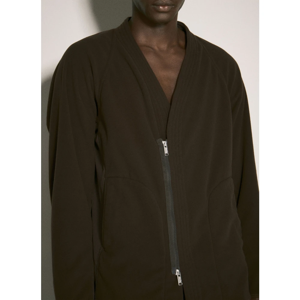 Undercover Contrastpaneel Fleece Blouson Jas Brown Heren