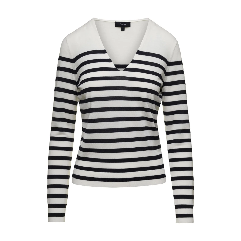 Theory Gestreepte V-hals Sweaters Multicolor Dames