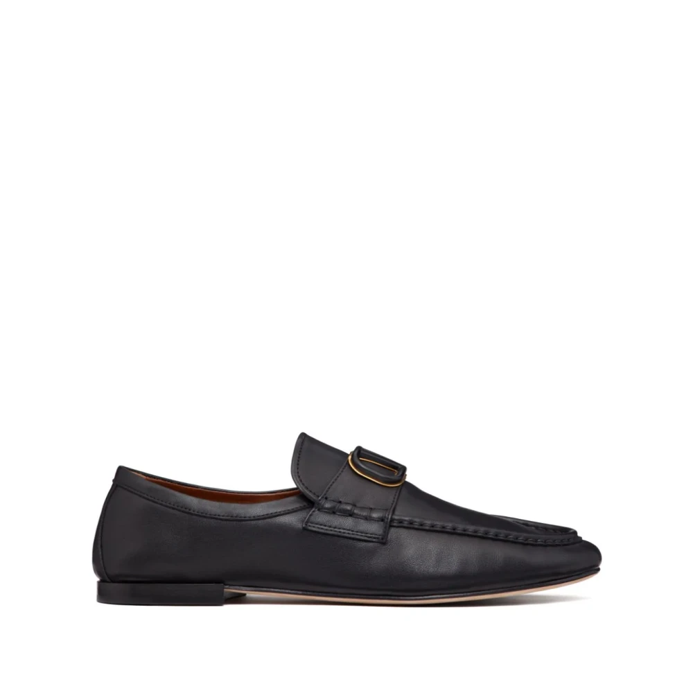 Valentino Garavani Svart Loafer Signature VLogo Nappa Läder Black, Herr