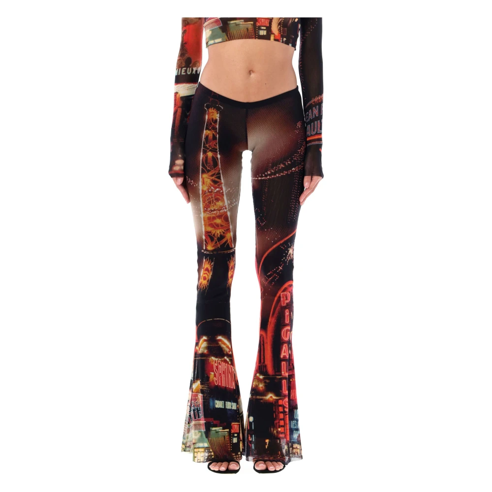 Jean Paul Gaultier Mesh Pant Pigalle Zwart Rood Oranje Multicolor Dames