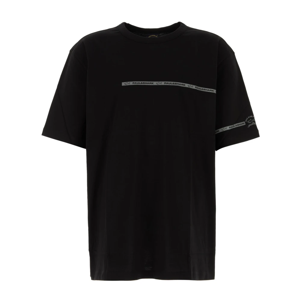 PAUL & SHARK Casual Katoenen T-Shirt voor Mannen Black Heren