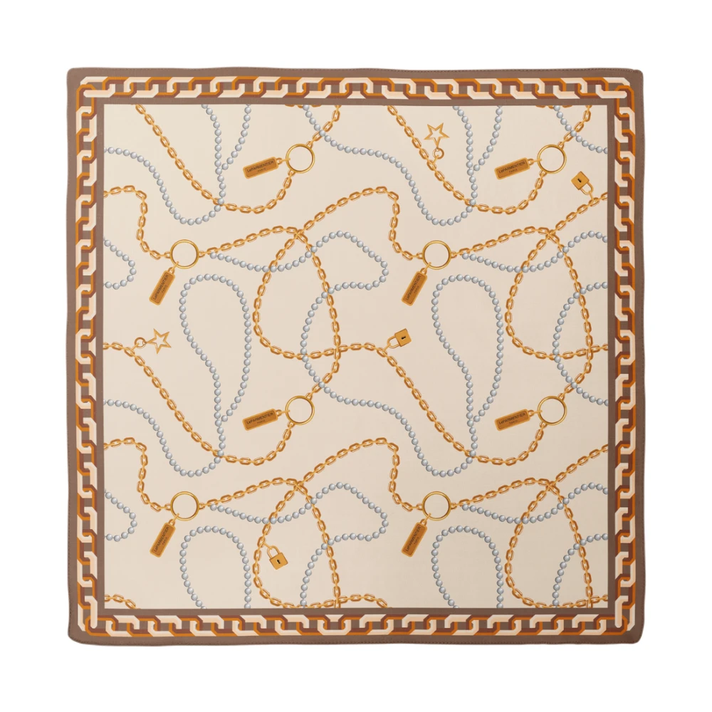Le Parmentier Beige Kedja & Pärlor Bandana - Siden