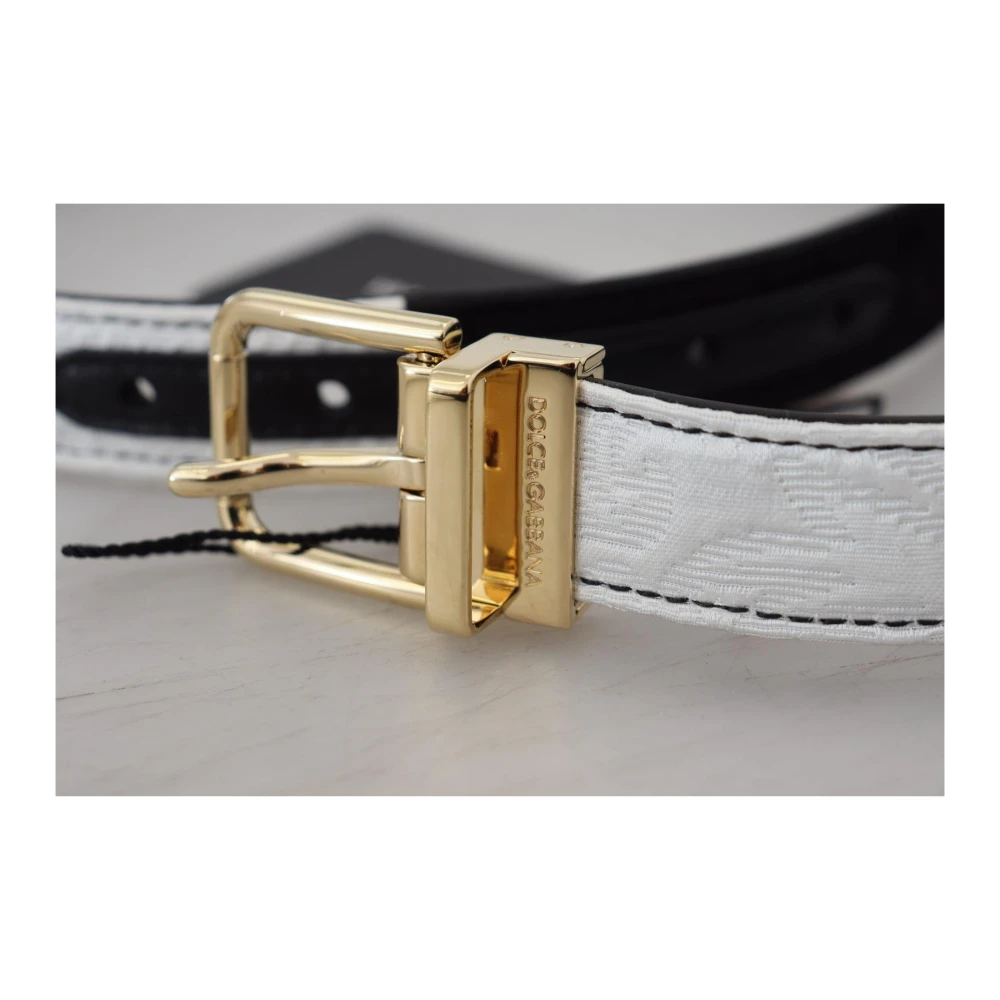 Dolce & Gabbana Bloemen Leren Schouderband Gouden Details White Dames