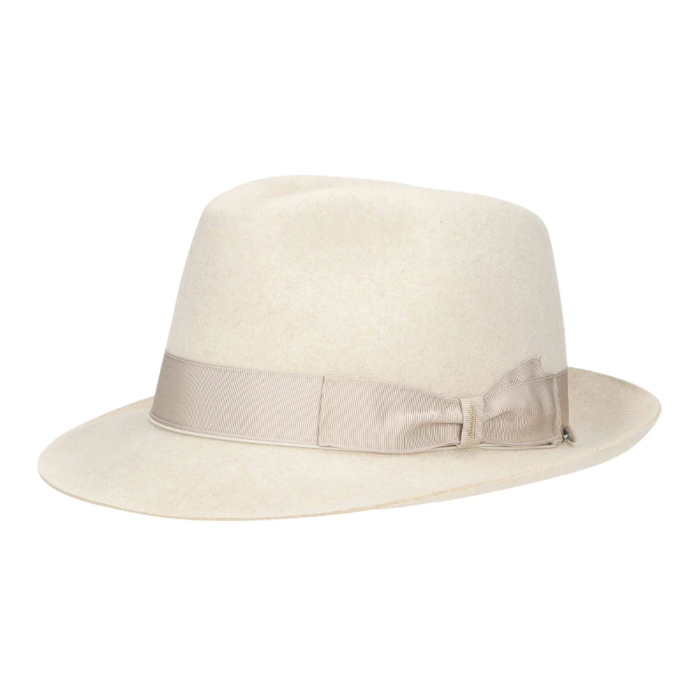 Borsalino Charlait Vilthoed met Kleine Rand White Heren