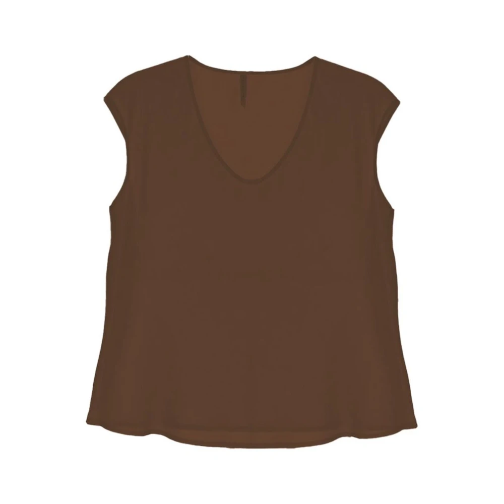 Imperial Mouwloze Top Brown Dames