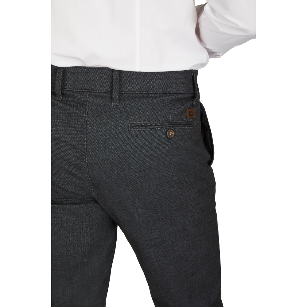 club of comfort Comfortabele platte voorkant broek met elastische tailleband en hemdstopper Blue Heren